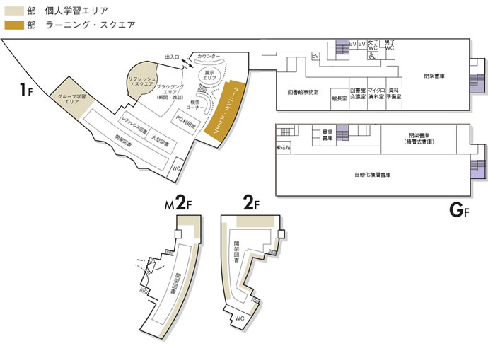 名古屋図書館の平面図